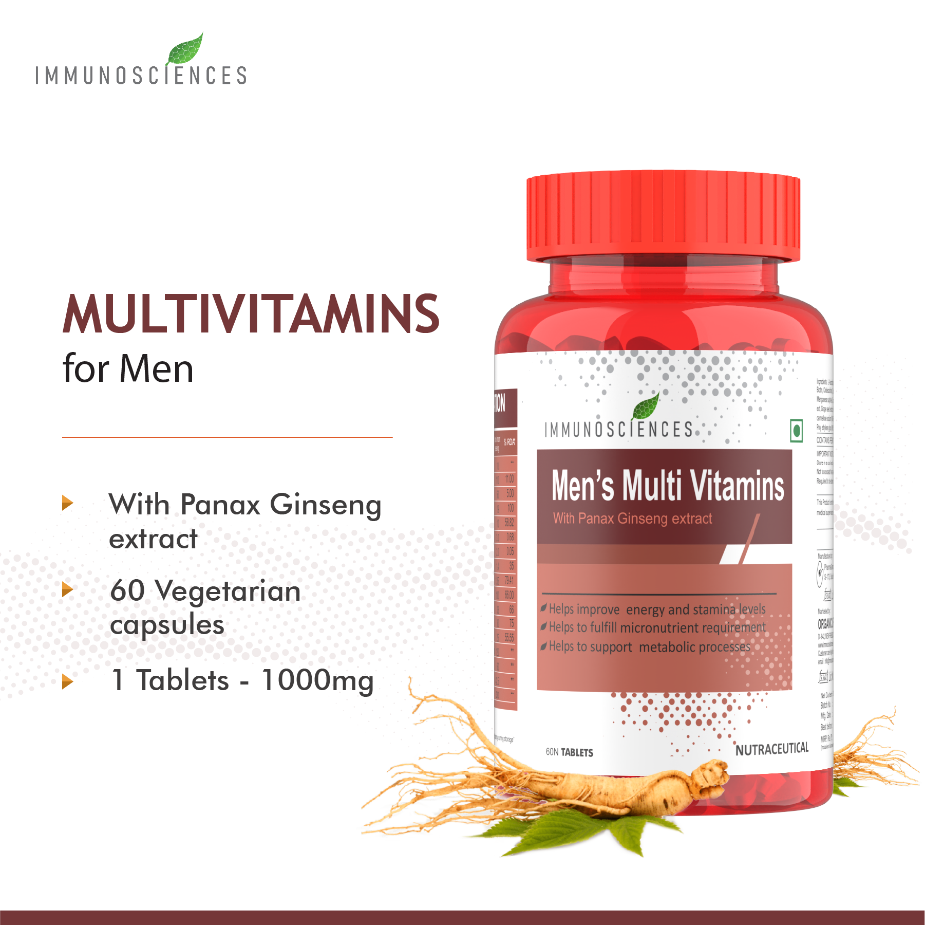 Immunosciences Men Multi Vitamins with Panax Ginseng