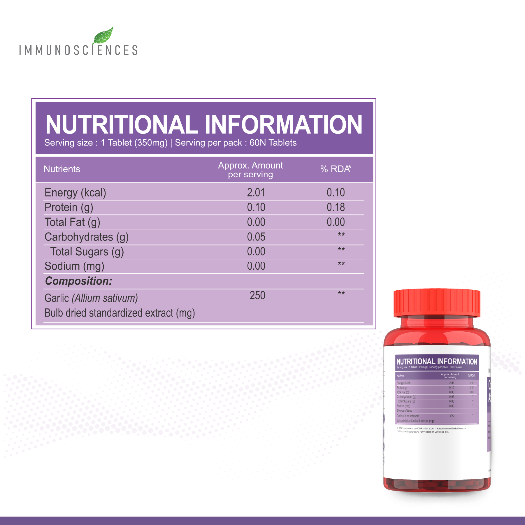 Immunosciences Odourless Garlic Advanced